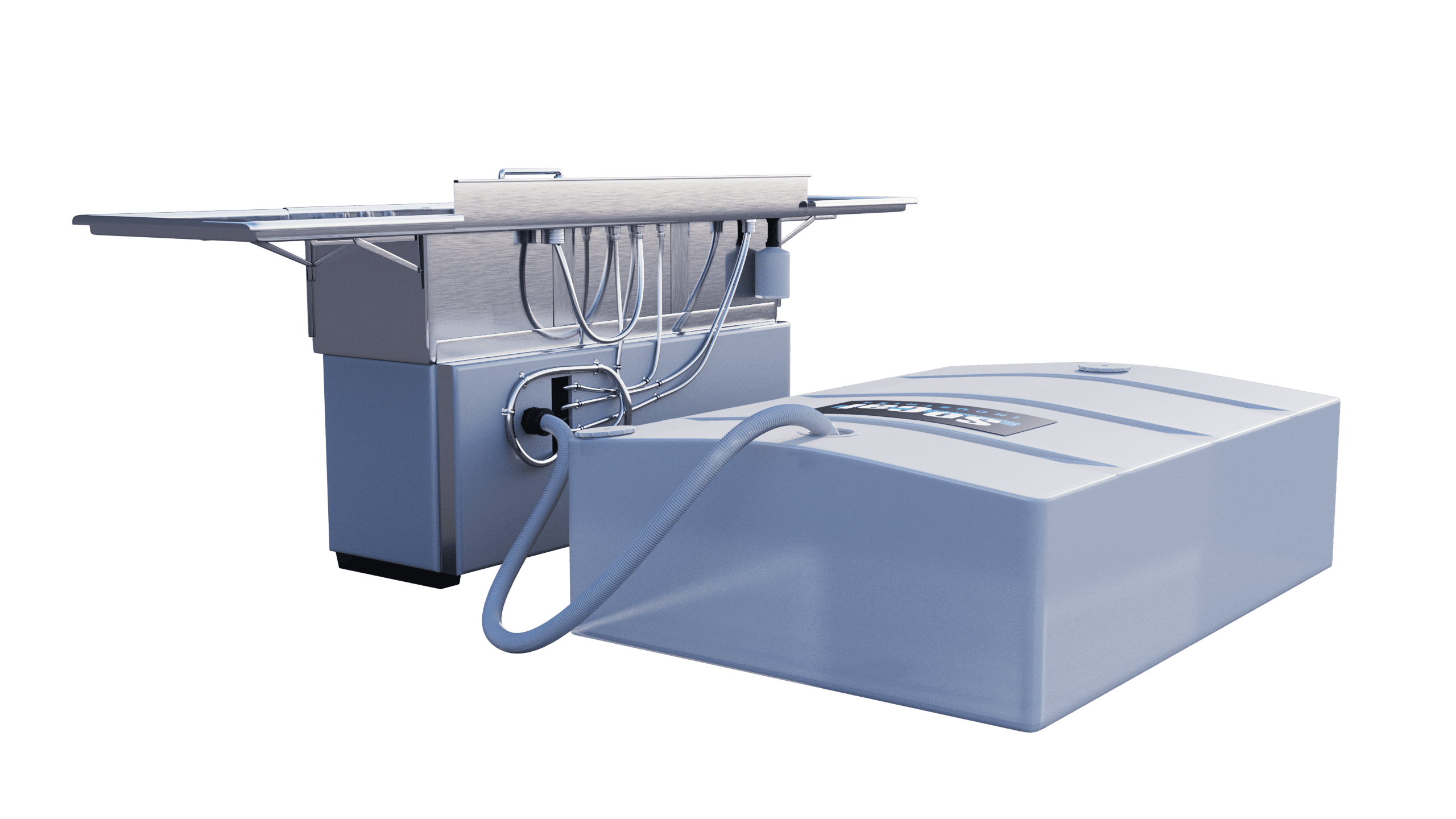 Hot and Cold sink with Waste Water container Hot and Cold sink with Waste Water Container - Back View